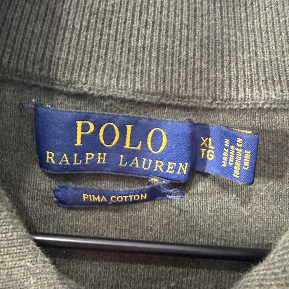 Polo Ralph Lauren 1/4 Zip Green Pullover Mens Sz XL Pima Cotton Preppy Old Money - Picture 9 of 13